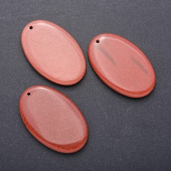 Кулон з натурального каменю Авантюрин "золотий пісок" овал 35х55мм