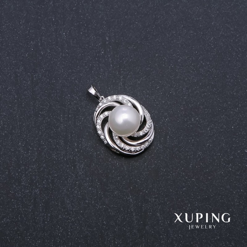 Přívěsek Xuping s perlami Mallorca 23×19×32 mm rhodiované 18k