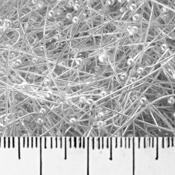 Hlavové špendlíky s kuličkou světlého kovu, délka 40 mm, 390 g