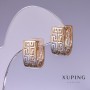 Náušnice Xuping – pozlacení 18k a rhodiované, 17×9 mm