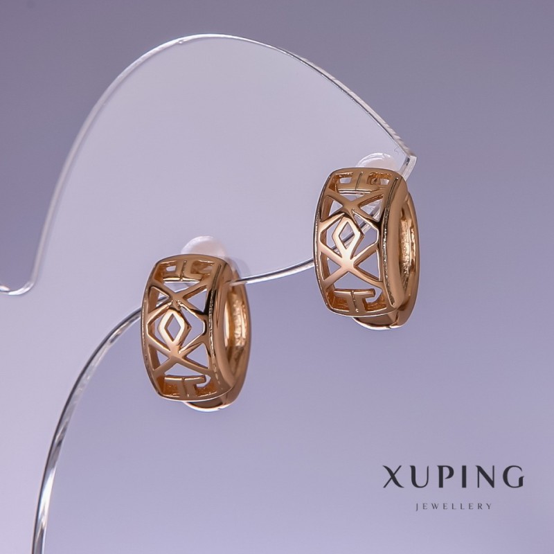 Náušnice Xuping 15×8 mm pozlacené 18K