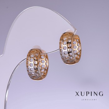 Náušnice Xuping «Soti» 15×7 mm rodium, pozlacení 18k