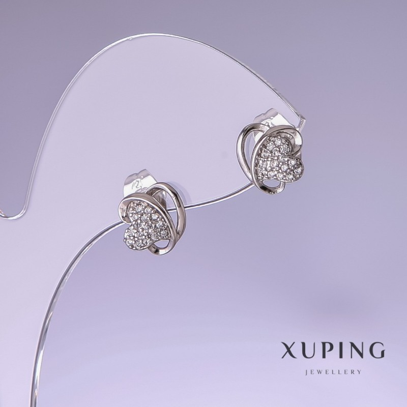 Náušnice Xuping 9×10 mm rhodiované