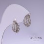 Náušnice Xuping rhodiované s bílými kamínky 14×10 mm