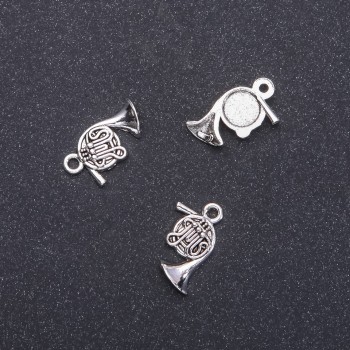 Přívěšek – bižuterní součástka Trubka Valtorna, průměr 16 mm, délka 12 mm, průměr 1,8 mm, balení 20 g, 26 ks (+ -)