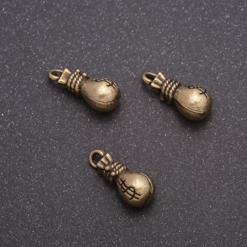 Přívěšek 'Dolarový pytlíček', rozměry 7×15 mm, hmotnost 20 g, balení 13 ks