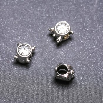 Vložka šperková 'Hodinky' 9×9 mm, vnitřní průměr otvoru 4,5 mm, balení 20 g, ±14 ks