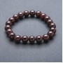 Náramek z granátu, přírodní kámen, hladká korálka, průměr 10 mm, délka 18 cm, elastický