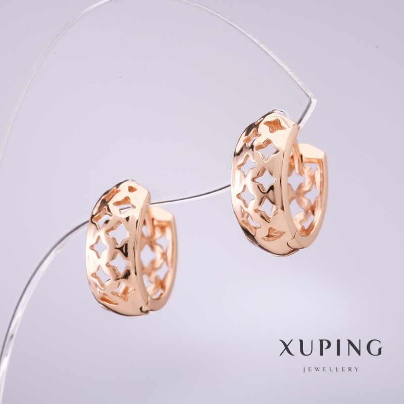 Náušnice Xuping 14×6 mm pozlacené 18K