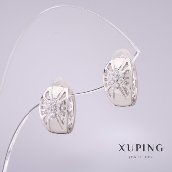 Náušnice Xuping 13×8 mm rhodium