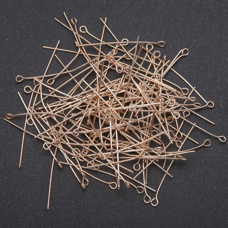 Špendlík s očkem pro bižuterii, délka 40 mm, barva žlutého kovu 0,5 kg
