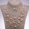 Набір Сережки і Кольє зоряний пил "На струнах душі" намистини "шампань", діаметр 5-10мм, довжина 45-50см