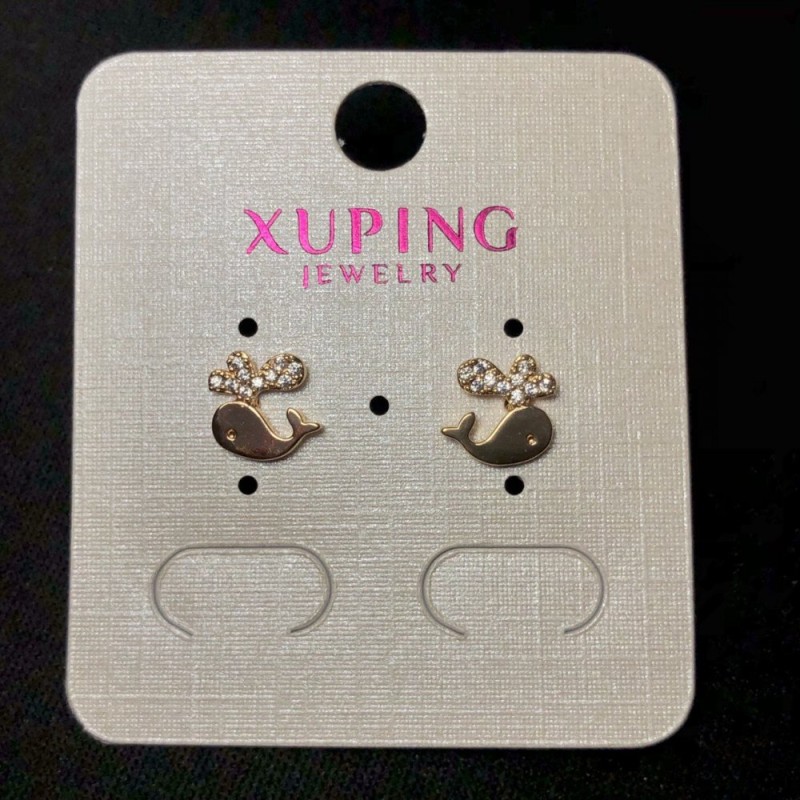 Náušnice pecky Xuping «Kocour», průměr 8 mm, pozlacení 18K