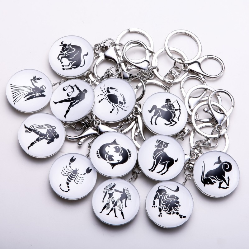 Klíčenka Zodiak, průměr 3,5 cm, délka 9 cm, balení 12 ks