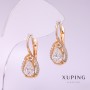 Náušnice Xuping s bílými kameny 24×10 mm pozlacené 18K