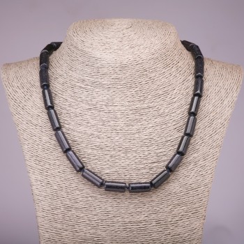 Náhrdelník z aventurinu Modrý písek Noční Káhira – cylindry, průměr 8×17 mm, délka 45 cm