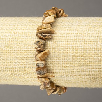 Náramek z krajinového jaspisu, drobné korálky 5–8 mm, délka 18 cm, na elastické gumičce