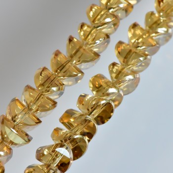 Křišťálové korálky ve stylu Swarovski, barva šampaňského, se zrcadlovým nástřikem, průměr 6×4 mm, délka niti 50 cm