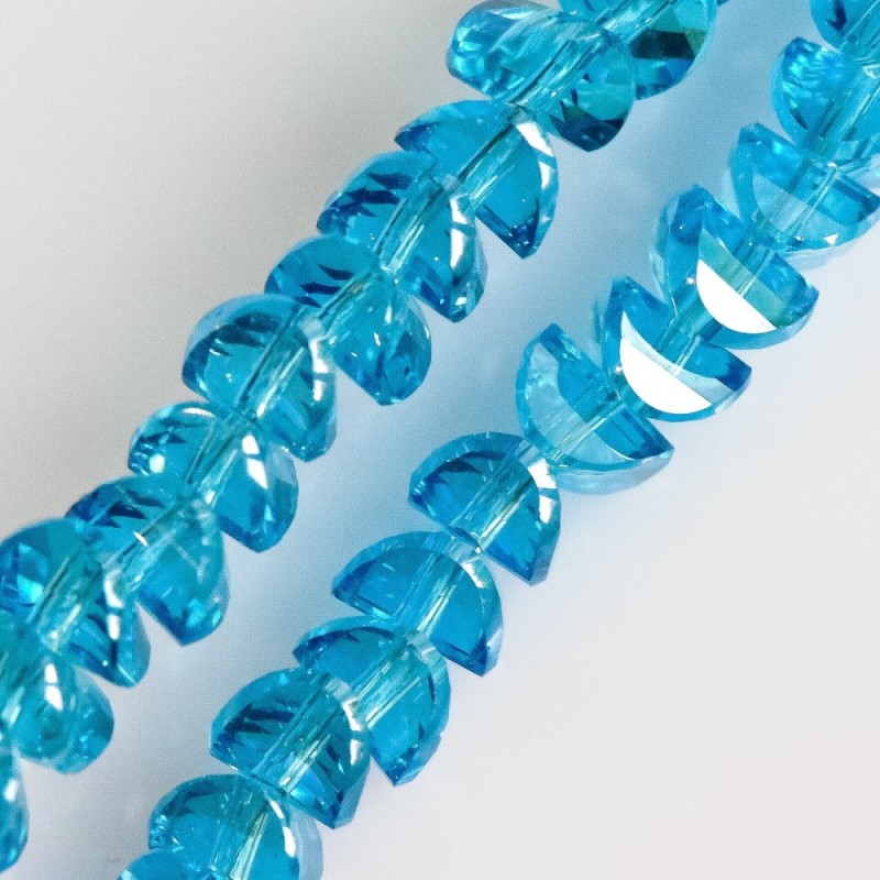 Křišťálové korálky ve stylu Swarovski, modré, průměr 6×4 mm, navlékací nit, délka 50 cm