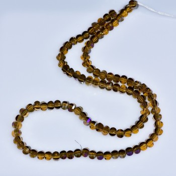 Křišťálové korálky Swarovski, světle hnědé, brusované kuličky, průměr 5×4 mm, na šňůře 48 cm