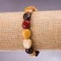 Náramek z jaspisu Mookaite, nepravidelně tvarované korálky, průměr 12×10 mm, délka 18 cm na gumičce