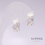 Náušnice Xuping rhodiované se bílými štrasovými kamínky 7×12 mm