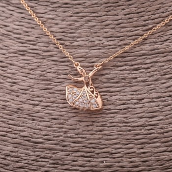 Ланцюжок Xuping з кулоном Танцівниця 13х18мм якірне плетіння, товщина 1, 4 мм, довжина 44-48см позолота