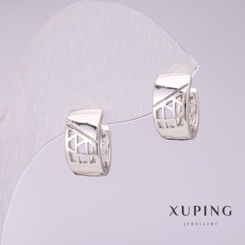 Náušnice Xuping 12×7 mm rhodiované