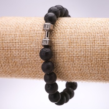 Браслет Лава Гантель, діаметр 10мм, довжина 18см на резинці