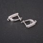 Náušnicové háčky se štrasovými kamínky, stříbrný kov, 14–17×3 mm, cena za pár