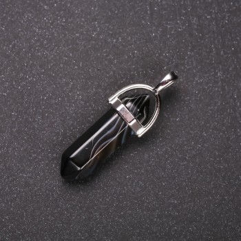 Přívěšek z achátu – šestiúhelníkový tvar, 8×30×40 mm