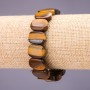 Náramek z tygřího oka – články 17×12 mm, délka 18 cm na gumičce