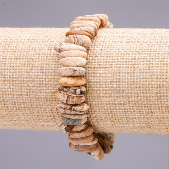 Náramek z krajinného jaspisu – tyčinkový tvar, průměr 4×15 mm, délka 19 cm