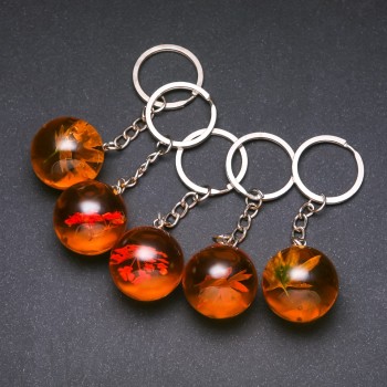 Přívěšek na klíče Květiny v pryskyřici, mix, délka 9 cm (cena za 1 ks)