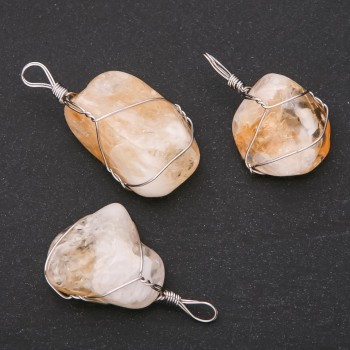 Přívěšek z citrínu v opletu 20×30 mm (±)