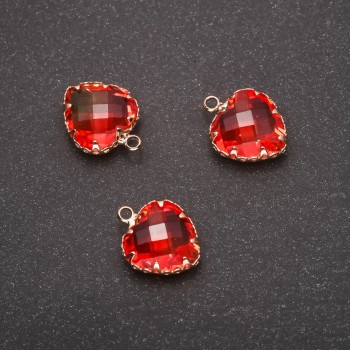 Přívěšek „Srdce“ oranžovo-žlutá barva, zlaté osazení 12 × 15 mm