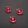 Přívěsek Srdce růžová barva, zlatá úprava 12×15 mm