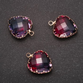 Přívěšek «Srdce» malinově modrého odstínu, zlatá obruba 16 × 20 mm