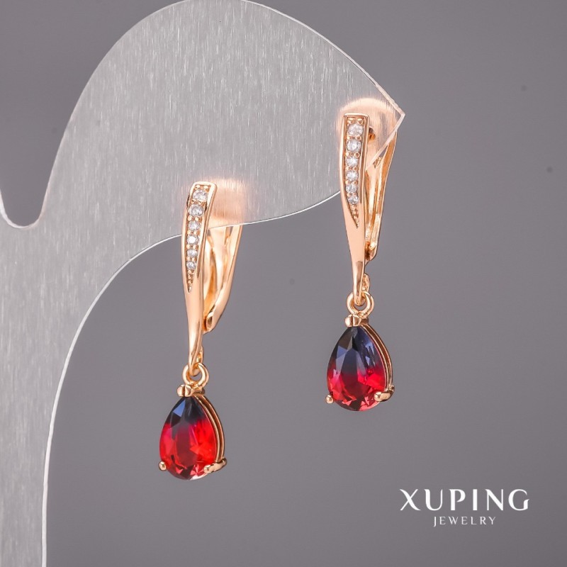 Náušnice Xuping s efektem chameleon 6×30 mm Pozlacení 18K