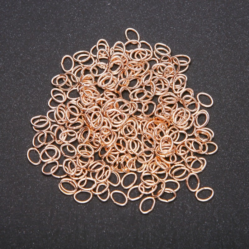 Spojovací oválné kroužky, průměr 5×7 mm, balení 20 g, zlatá barva