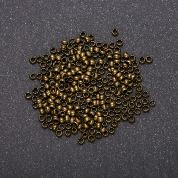 Krimpovací korálky, průměr 3 mm, barva kovu bronzová, 8 g