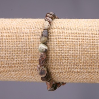 Náramek z přírodního kamene jaspis Picasso, galetové korálky, průměr 6×8 mm (±), na gumičce