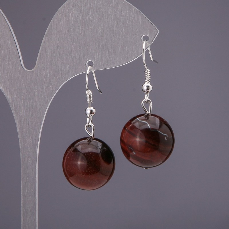 Náušnice z Býčího oka – hladká kulička, průměr 16 mm