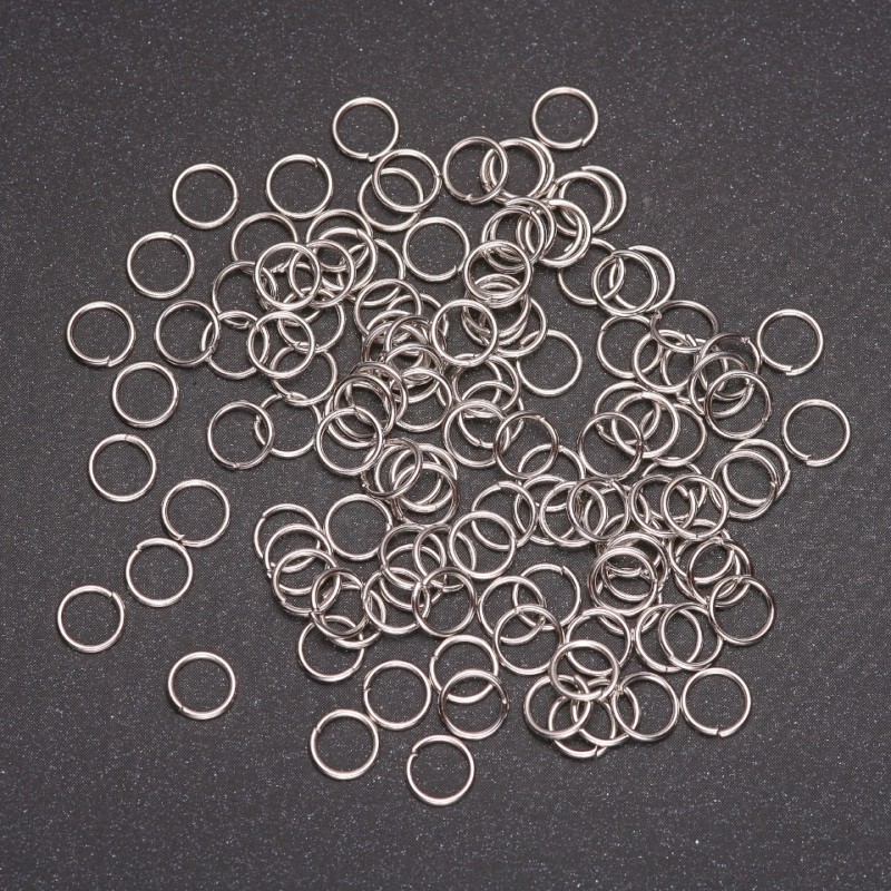 Spojovací kroužek, průměr 6 mm, šedý kov, balení 25 g