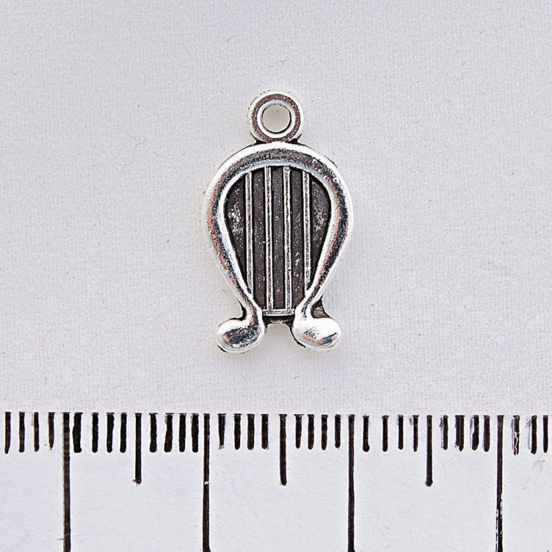 Přívěsek Lyra, kovová součástka, barva kovu stříbrná, 20 mm, 20 g, +/- 21 ks
