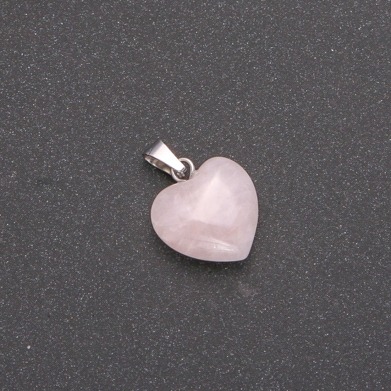 Přívěšek ve tvaru srdce z růžového křemene 15×15×23 mm