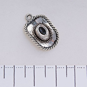 Přívěsek Klobouk, barva stříbrná, 22×13 mm, balení 20 g ± 11 ks