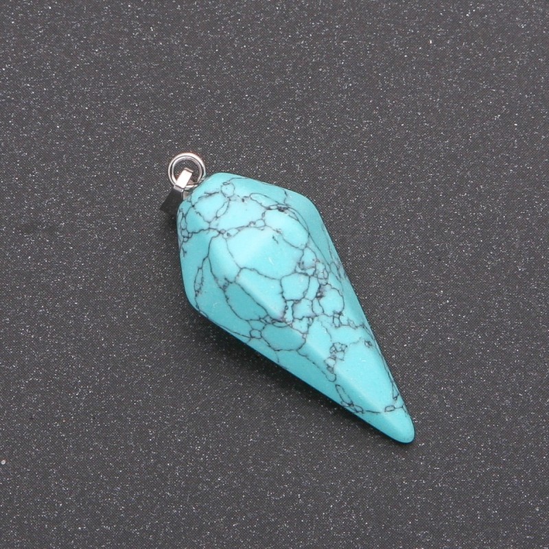 Přívěšek „Kyvadlo“ ze zeleného tyrkysu 40 × 30 × 13 mm