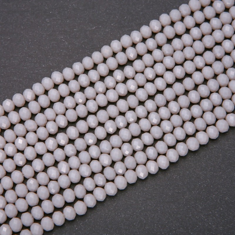 Korálky z Českého křišťálu, matně světle šedé rondele