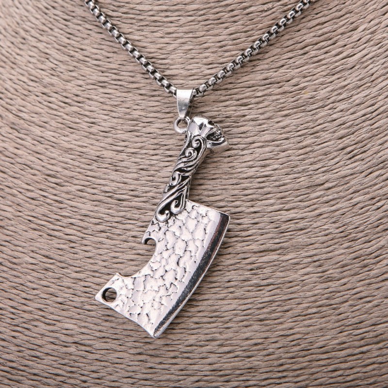 Přívěšek Nůž 24×58 mm na řetízku, délka 65 cm, barva kovu stříbrná